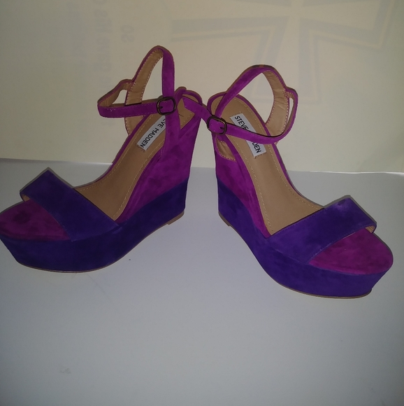 Steve Madden Purple and fuchsia wedge heels👡👡 - Picture 2 of 7